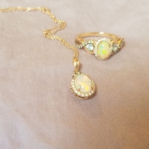 24k gold necklace and ring set